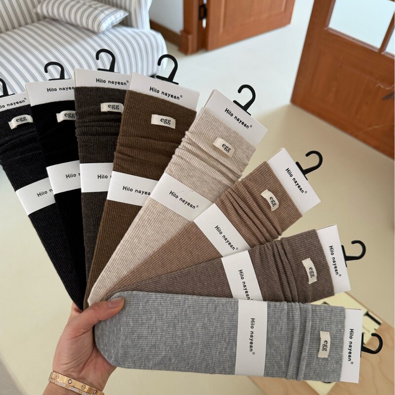 26 New Autumn and Winter Socks for Women, Japanese Style Solid Color Ribbed Mid-Tube Socks, Egg Label Korean Style Slouch Socks 26 New Autumn and Winter Socks for Women, Japanese Style Solid Color Ribbed Mid-Tube Socks, Egg Label Korean Style Slouch Socks