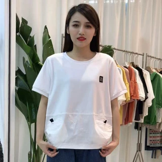 【跨境专供】时尚气质女装夏季新款短袖上衣女拼接短T恤卫衣女