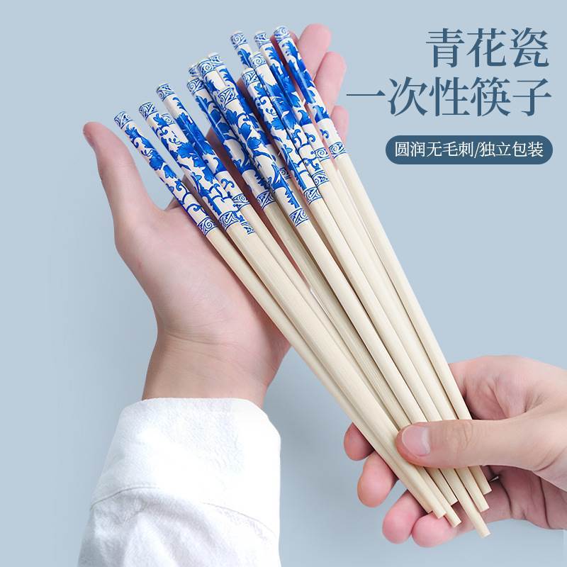 blue and white chopsticks