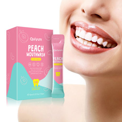 Cross-border QUIYUM peach mouthwash 10ml*20pcs, for cleaning mouth and refreshing breath, factory wholesale