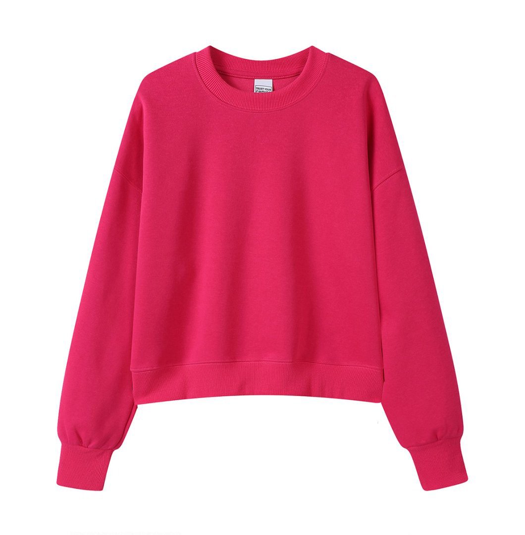Marca de moda de color sólido con capuchón de plata, camiseta corta de hombro para mujeres otoño y invierno pesado 450g con camiseta con capuchón cálida y casual