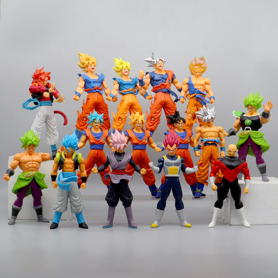 Optional cartoon hand-made Dragon Ball Super Saiyan Sun Wukong Beji Wu Jita model decoration doll