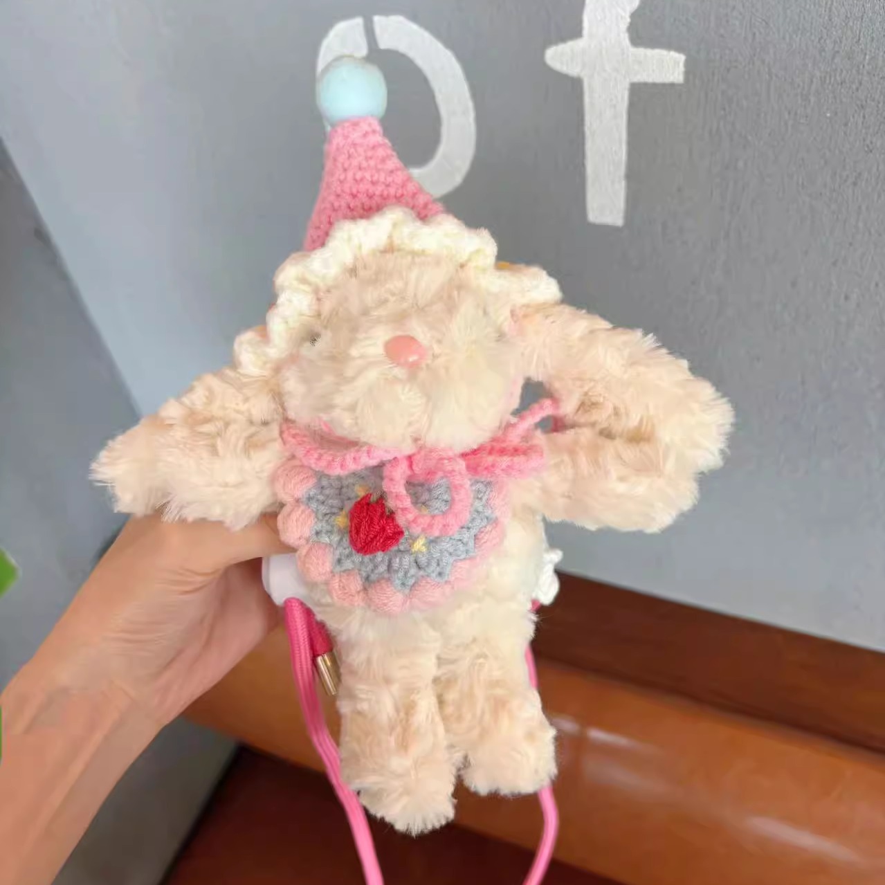 Cross-Border Dopamine Long-Eared Rabbit Phone Crossbody Strap Korean Style Phone Wearable Clip Chain Buckle Accessory Digital