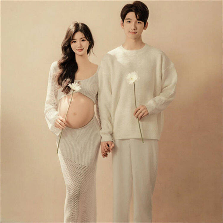 Photo studio maternity photo clothing new couple theme photo lazy atmosphere maternity photo clothing at home