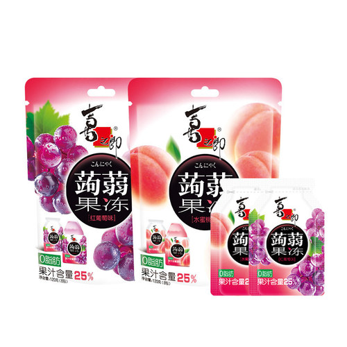Xililang New Konjac Jelly Peach Flavor Grape Juice Jelly 120g Bag Packaging Supermarket Food Wholesale