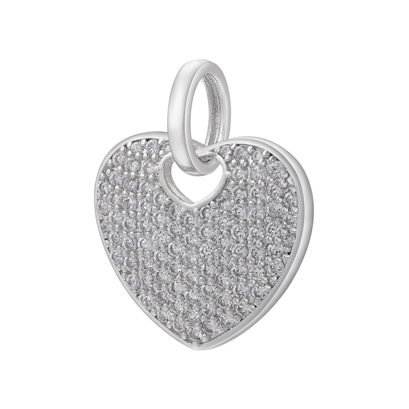 Copper Material Heart Shape Pattern 1 Piece Copper Zircon Heart Shape