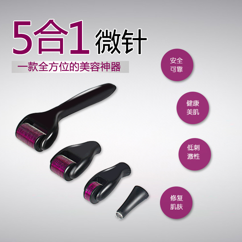 Sqy Five-In-One Micro-Needle Roller for Home Use, Facial and Eye Skin Beauty Device, Facial Lifting and Penetration-Enhancing Device