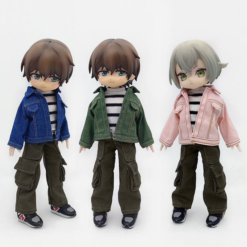 12-Piece Bjd Doll Clothes Jacket a Si 3.0 Denim Jacket Beiming Escape Fairy Body Male Shura Maru Outfit