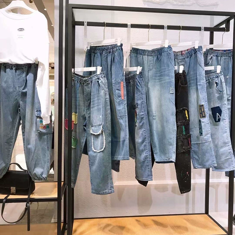 23 осенняя и зимняя литература ретро хлопчатобумажная бабочка сегодня джинсовые брюки женские тяжелые изделия вышивка большого размера, свободная версия бренда оптовая поставка