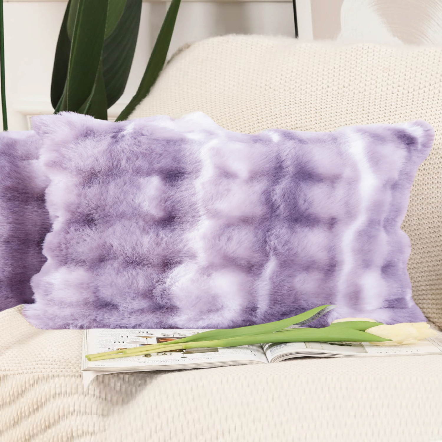 Amazon espuma almohada de peluche simple lujo ligero negro y blanco retro almohada de peluche conejo sofá cojín funda de almohada