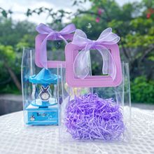 情人节小清新伴手礼袋儿童彩色系礼品袋国庆节轻奢pvc透明手提袋