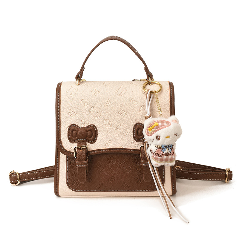 A Niche Embossed Bow Casual Backpack With A High-end Feel, Sweet And Simple Small Backpack_voghion.com