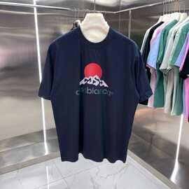 法式外贸跨境卡Casablanca萨布兰卡短袖圆领T恤衫印花纯棉t恤男装
