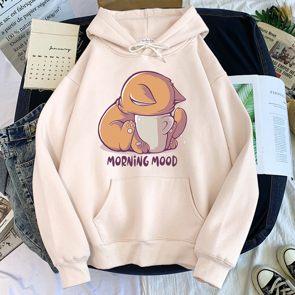 Comercio exterior AliExpress tallas grandes mujeres otoño más terciopelo invierno dibujos animados animales lindos más terciopelo suéter con capucha chaqueta sudadera con capucha