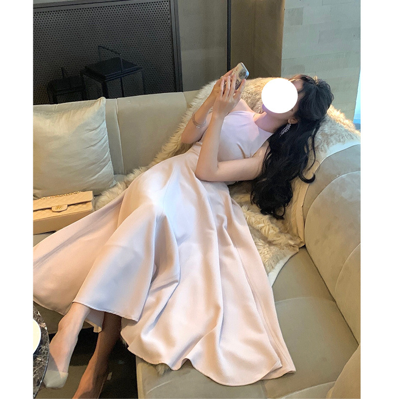 Three-Dimensional Cut Pink Dress Women's Mid-Length Oversized A-Line Skirt French Elegant Banquet Dress Skirt