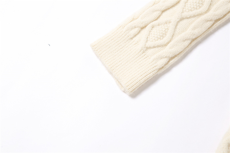 Vestido de suéter de punto de cadera de paquete delgado de manga larga con cuello redondo de color sólido NSSS94305