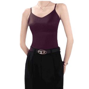 6617 upgraded version of ice silk traceless outer wear suspender vest for women with chest pad V-neck beautiful back lingerie
