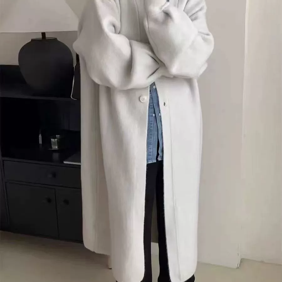 Демисезонное trench coat, длинная вязаная куртка, стиль высокого качества, V-образный вырез