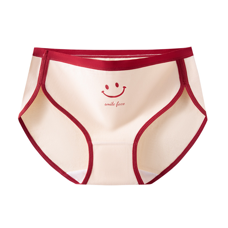 Rojo, rojo, Hongyun, año natal, ropa interior de algodón para mujer, grado 9A, antibacteriano y eliminación de ácaros, entrepierna de algodón 100%, calzoncillos transpirables