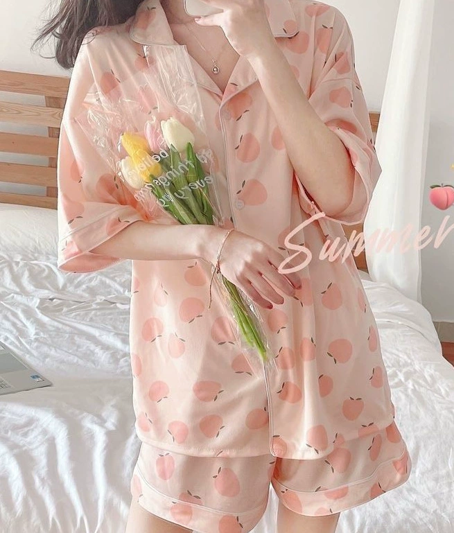 Пижамный комплект Brand Fresh: шорты и тонкий кардиган, короткий рукав, японско‑корейский стиль