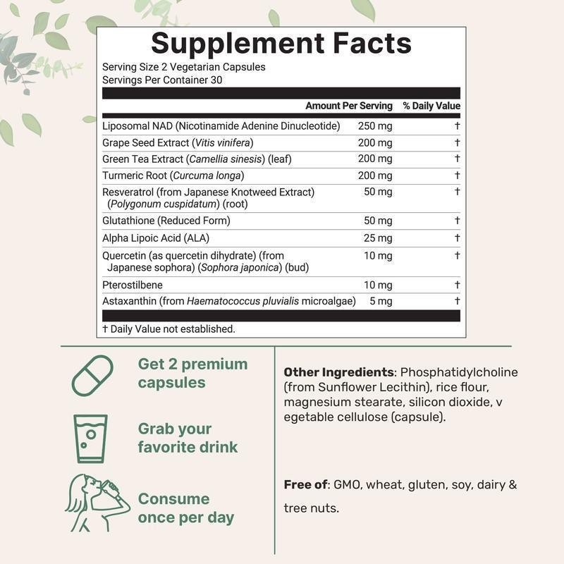 现货包邮TK亚马逊跨境爆款60粒NAD+胶囊liposomal NAD+源工厂直销|undefined