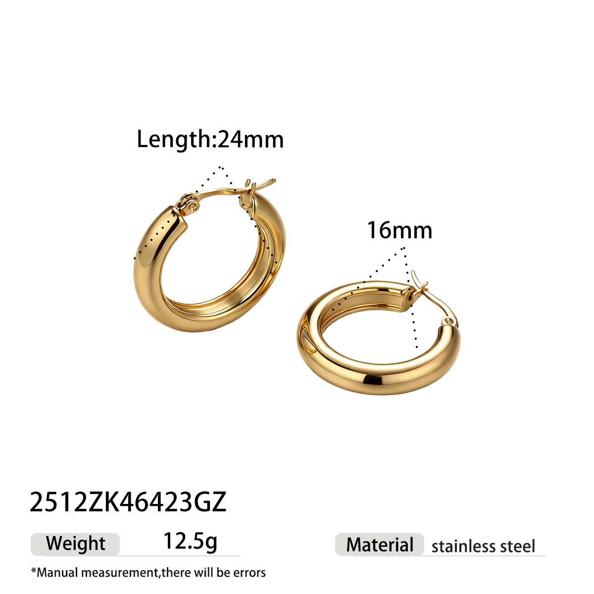 Taina europa y americana pendientes de acero inoxidable nicho de alta calidad estilo anillo personalidad oro y plata de doble color joyas de acero de titanio