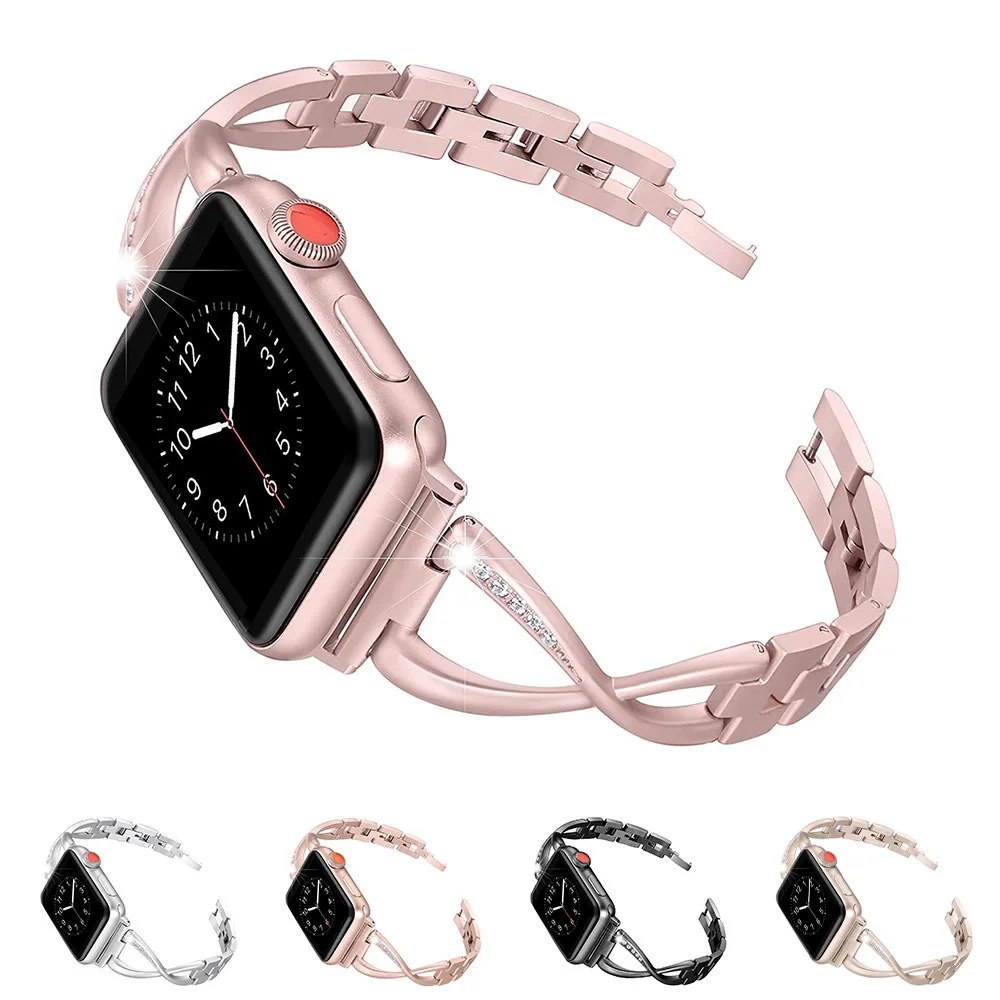 Металлический браслет‑повод для Apple Watch в форме X, серия 5/6/7/8, 38/40/41 и 42/44/45/49 мм