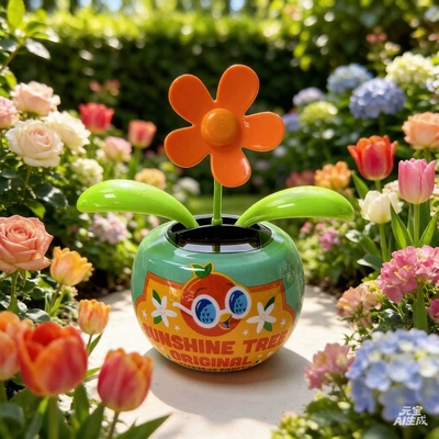 Car ornaments | Logo - five-petal-flower-orange