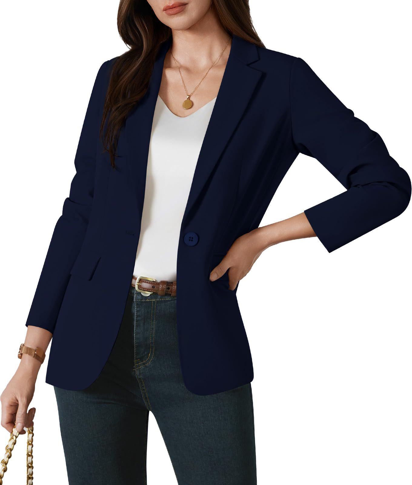 Fashionable Women's Single-button Blazer For Smart Office Wear_voghion.com