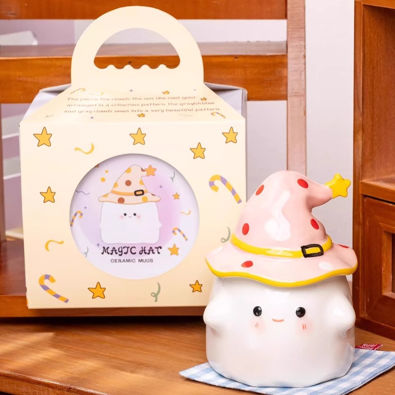 Regalos de cumpleaños fantasma extraños tazas de cerámica con tapa para regalar a la novia de graduación taza de regalo