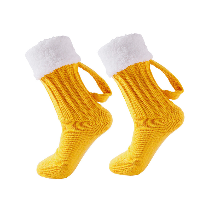 Beer Socks, Thick Wool Socks, 3Dbeermugsocks, Autumn and Winter Warm Acrylic Knitted Foot Covers, Mid-Calf Floor Socks Beer Socks, Thick Wool Socks, 3Dbeermugsocks, Autumn and Winter Warm Acrylic Knitted Foot Covers, Mid-Calf Floor Socks