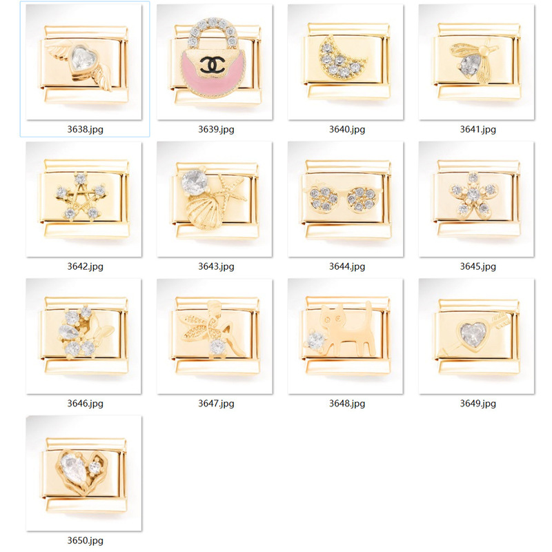 Cross-Border DIY Accessories Stainless Steel Module Bracelet Bright Zircon Diamond Series Detachable Combination Module Supply