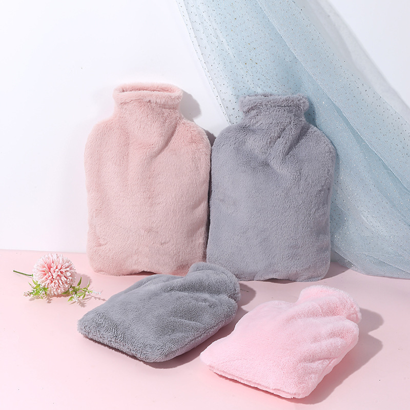 新款纯色注水女热水袋布套大号绒布套暖水袋布袋批发2000毫升布套