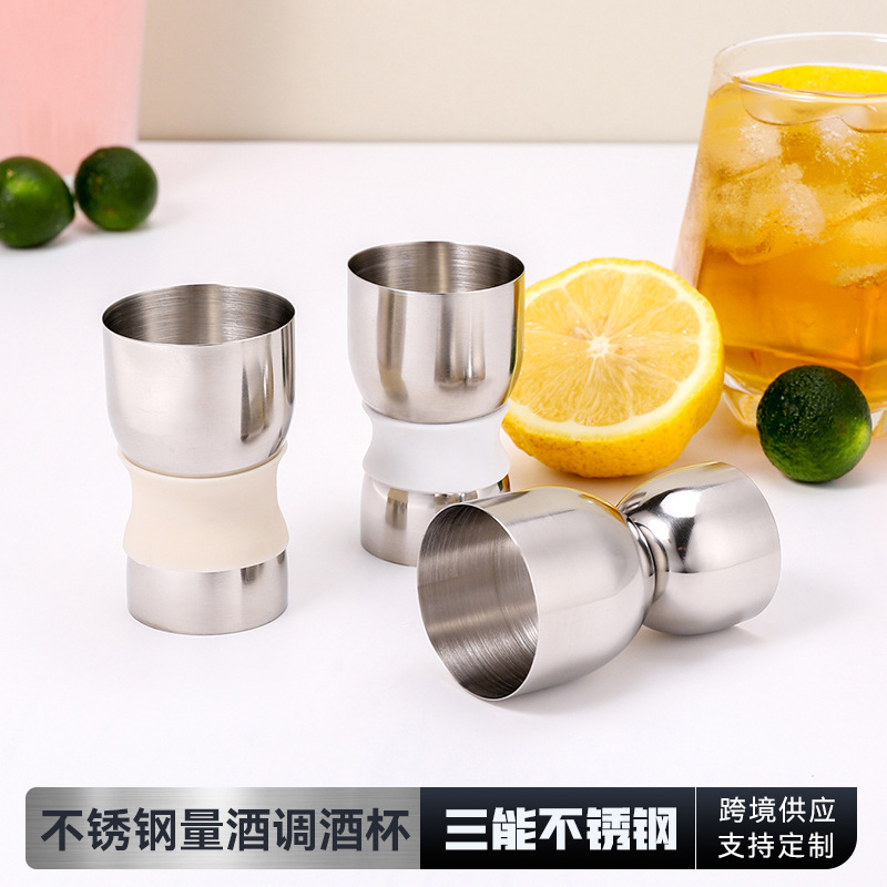 Taza de medición de acero inoxidable de doble cabeza de taza de medición de taza de vino de bartender una taza de onza formada en una sola taza de vino de pincel de cóctel