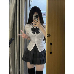 春のオリジナルjkシャツ半袖制服修身ウエスト上着学院純欲風網紅学姉ギャルシャツ