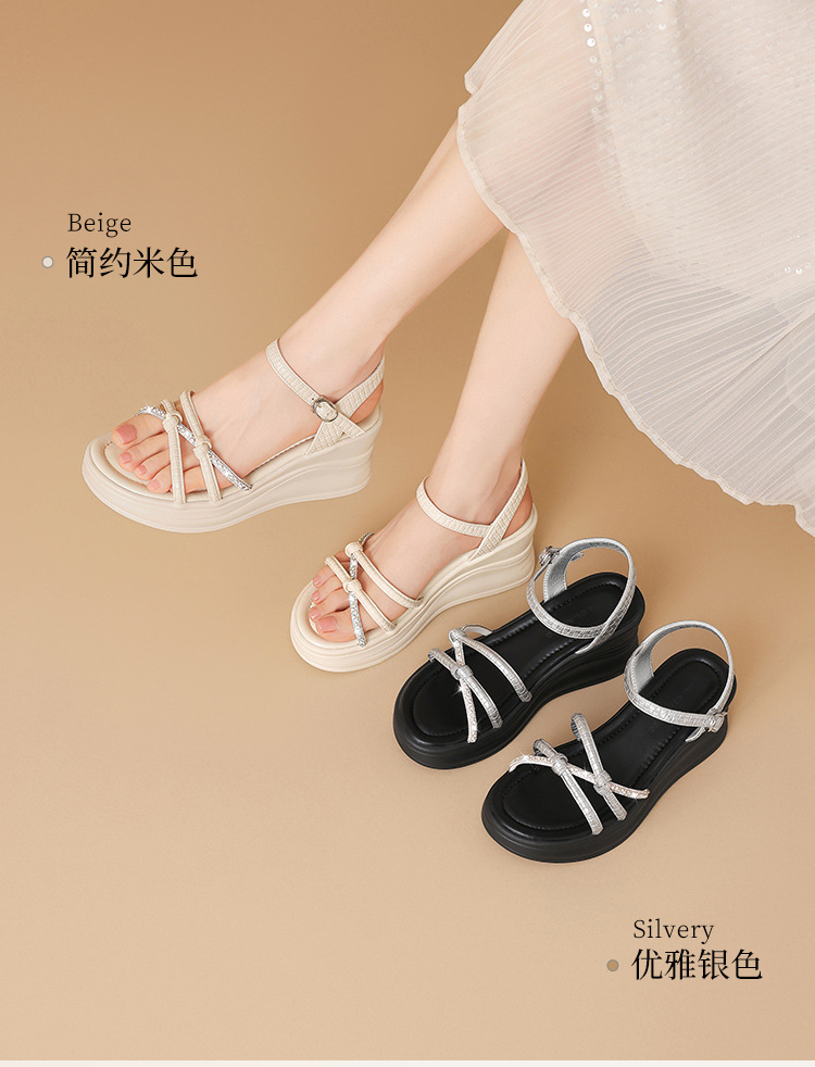 Sandal nữ đế xuồng cao gót quai ngang đính đá phong cách Pháp — JF577 Bạc chi tiết 8