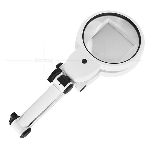 Folding desk lamp magnifying glass 24 LED cold light warm light two-color lamp high magnification reading maintenance appraisal magnifying glass