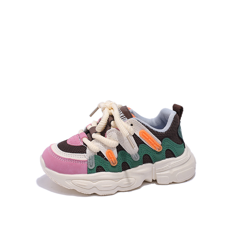 Zapatos deportivos para niños 2025 otoño nuevos zapatos transpirables para niños, zapatos para papá, zapatos para correr para niñas medianas y grandes, venta al por mayor, estilo popular