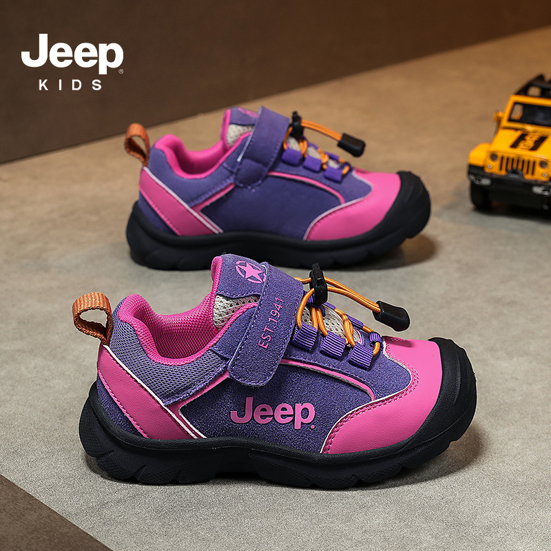 Jeep男童鞋2025秋冬新款防水皮面运动鞋潮牌百搭魔术贴儿童鞋女童|undefined