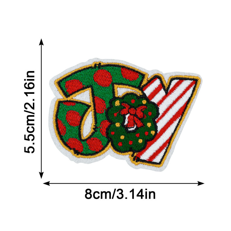 圣诞刺绣贴圣诞节布贴章仔 HOHOHO MERRYCHRISAMAS服装辅料烫印标|undefined
