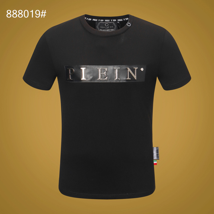 Trendy Brand Philip Plein Pp Plein Men's New Short-Sleeved High-Quality Rhinestone Round-Neck T-Shirt