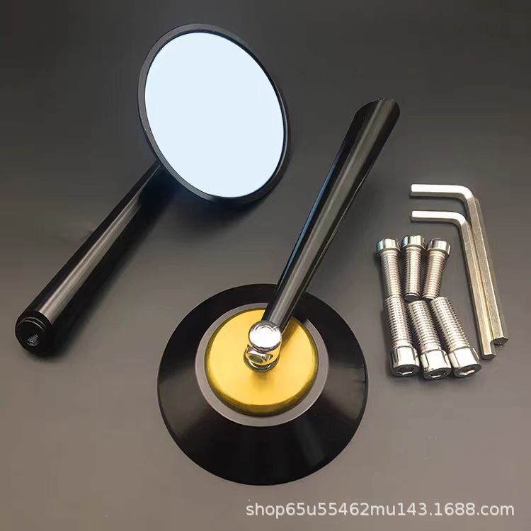 Motorcycle Rearview Mirror Modified Reversing Mirror Retro Rearview Mirror Round Cnc Straight Rod Reversing Mirror Universal Reflector