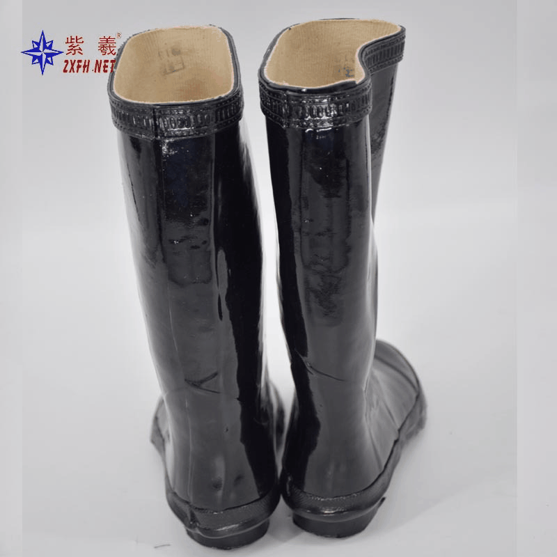现货上海真工厂SP/紫竹紫羲轻便黑色雨鞋防洪防汛劳保鞋防砸刺穿