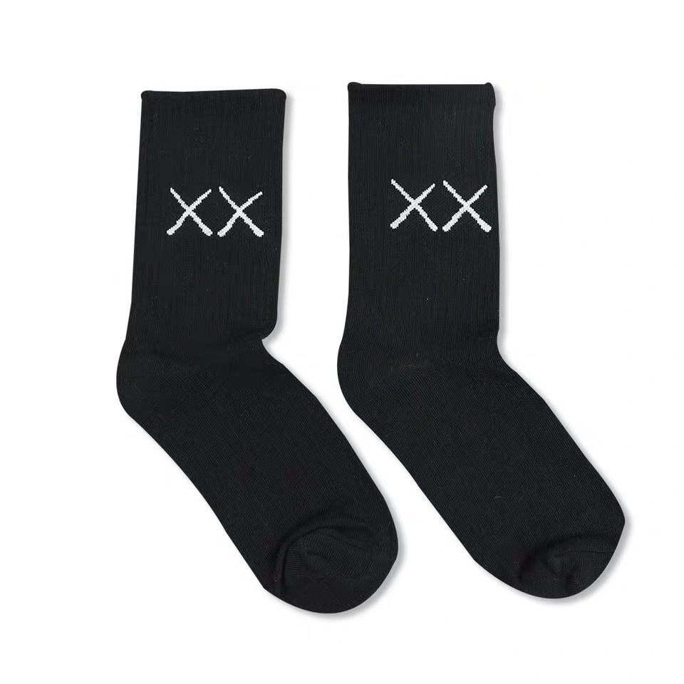 Chaussettes mi-mollet unisexes en pur coton, couleur unie, noir et blanc, style basket-ball, cross-street, 2025d_voghion.com