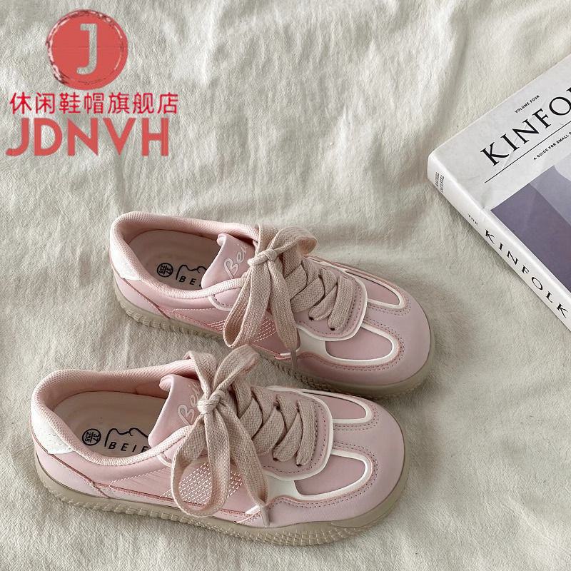 Nicho de diseño de estudiantes rosa de entrenamiento de skate zapatos de mujer otoño 2024 nuevos zapatos deportivos casuales Gump zapatos blancos