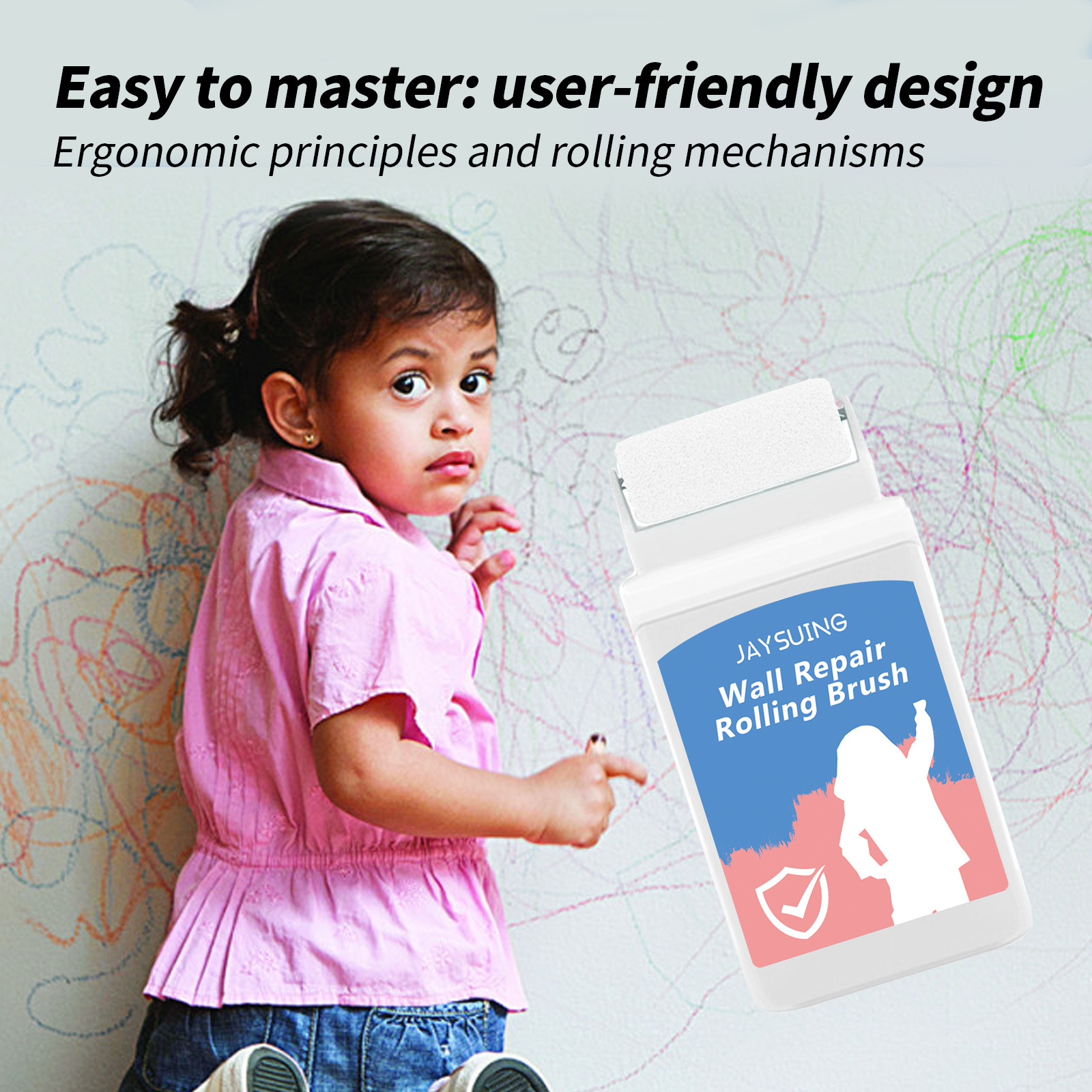 Jaysuing  牆面滾刷  塗鴉遮蓋牆面霉斑裂縫養護翻新家用牆面滾刷
