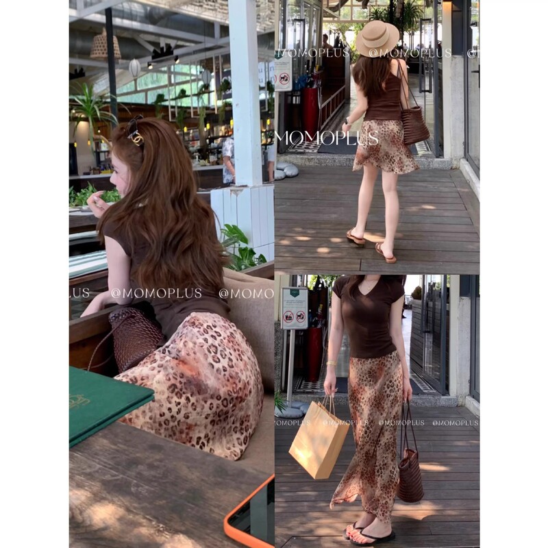 Leopard Aesthetics* Original Design That Stands Out, Slimming Effect, Gold Leopard Print, Elegant Spring-Summer Midi and Short Skirts, Blue Leopard Leopard Aesthetics* Original Design That Stands Out, Slimming Effect, Gold Leopard Print, Elegant Spring-Summer Midi and Short Skirts, Blue Leopard