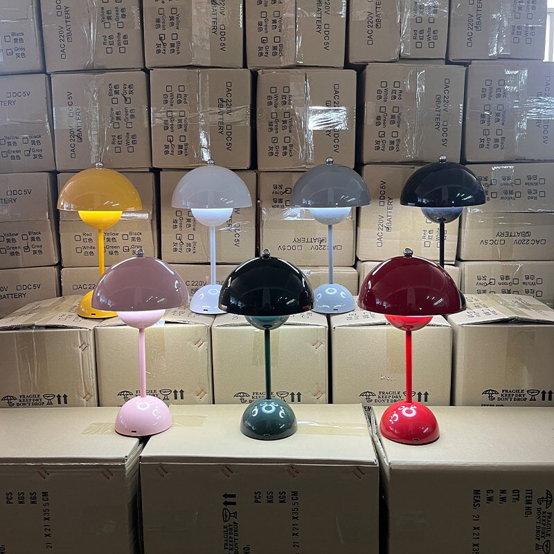 Simple Macaron Table Lamp Touch Bud Lamp Atmosphere Rechargeable Table Lamp Retro American Decorative Mushroom Night Light