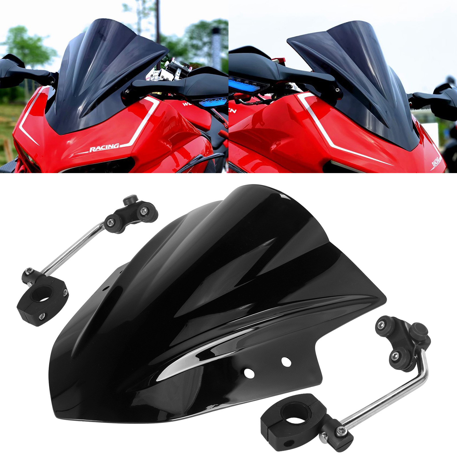 Suitable for 2013-2017 Kawasaki 300 R Ex300 Ex300R Black Windshield Deflector Windshield