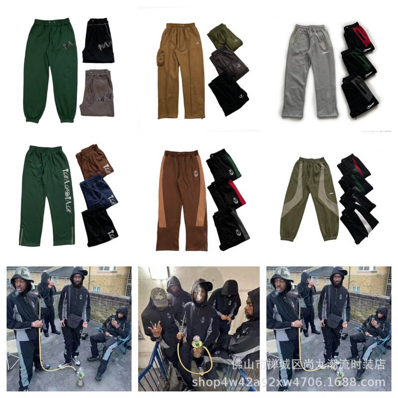 Cross-border source Trapstar American straight overalls casual pants men's and women's loose pants hip-hop trend all-match Cross-border source Trapstar American straight overalls casual pants men's and women's loose pants hip-hop trend all-match